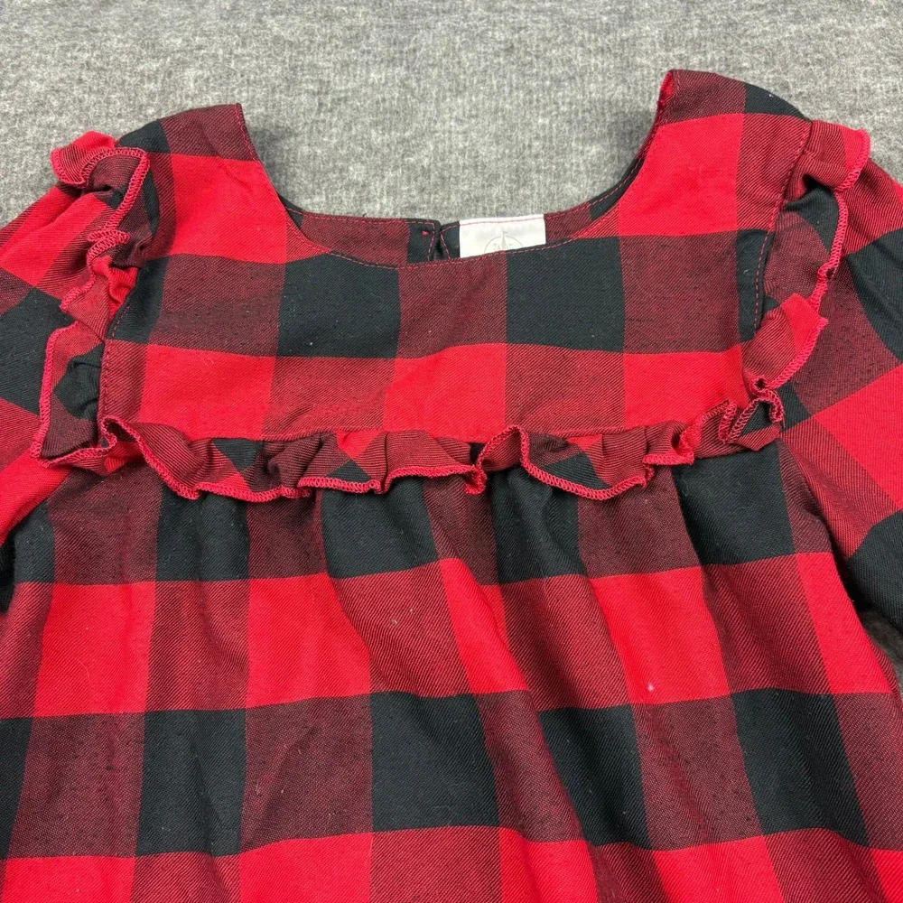 Disney Minnie Mouse Red Black Buffalo Plaid Long Sleeve Nightgown Girls Sz. 7/8 - Picture 4 of 6